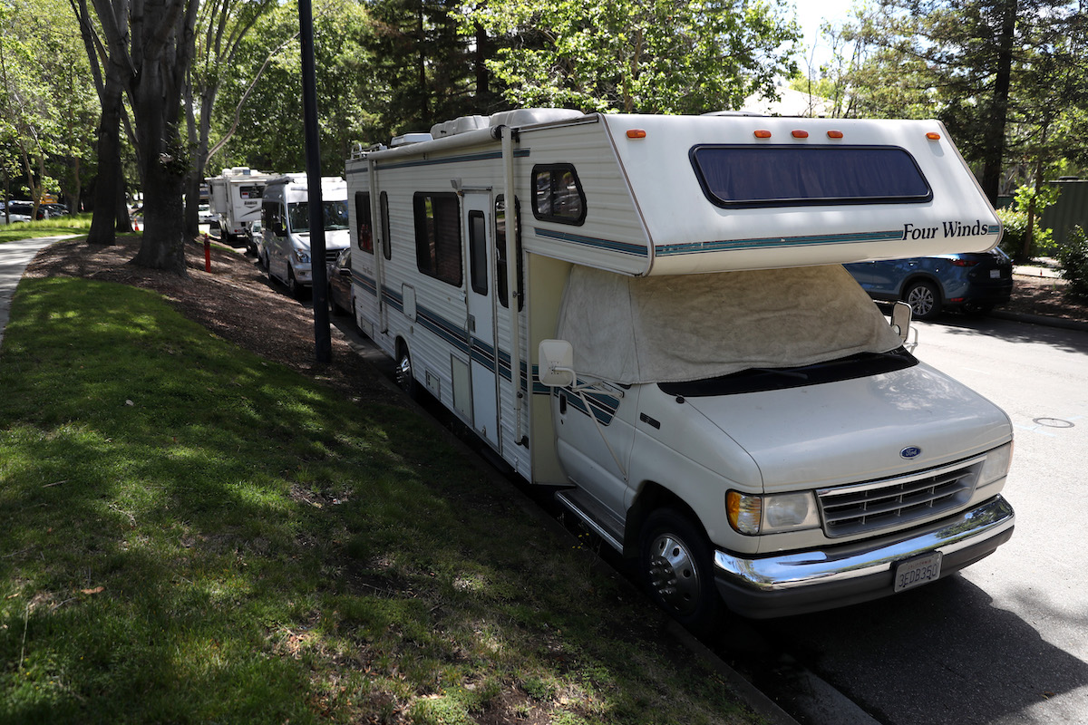 RV parked on the road